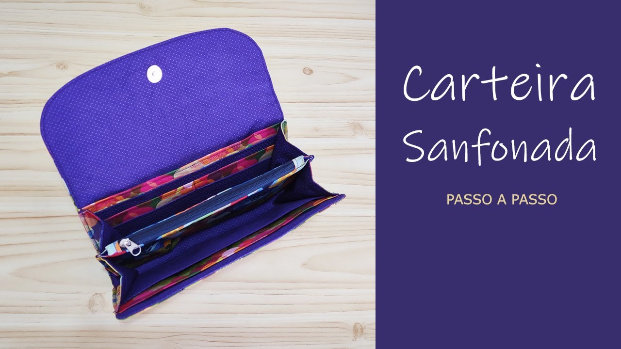 Carteira sanfonada em tecido fácil - passo a passo