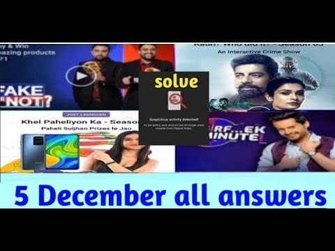 flipkart all answers today | 5 December | flipkart answers today