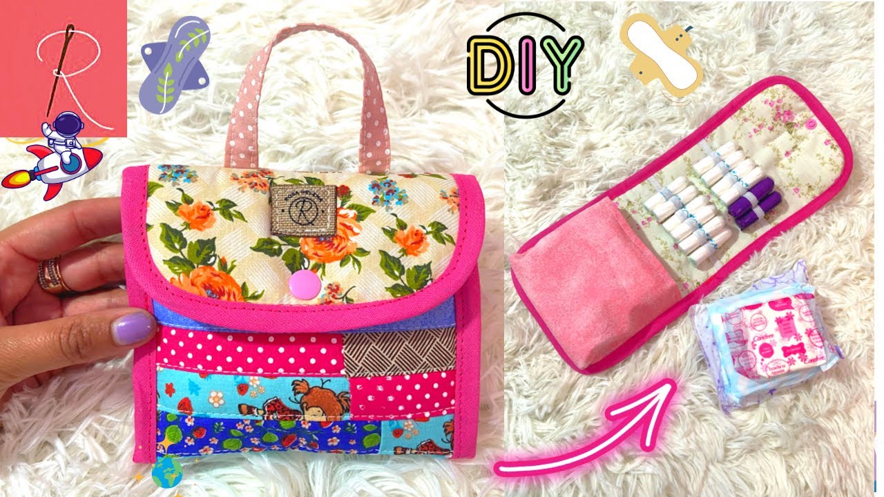 COMO FAZER PORTA ABSORVENTE ⭐️ ABSORVENTE COMUM E ABSORVENTE INTERNO ⭐️ FEITO COM RETALHOS