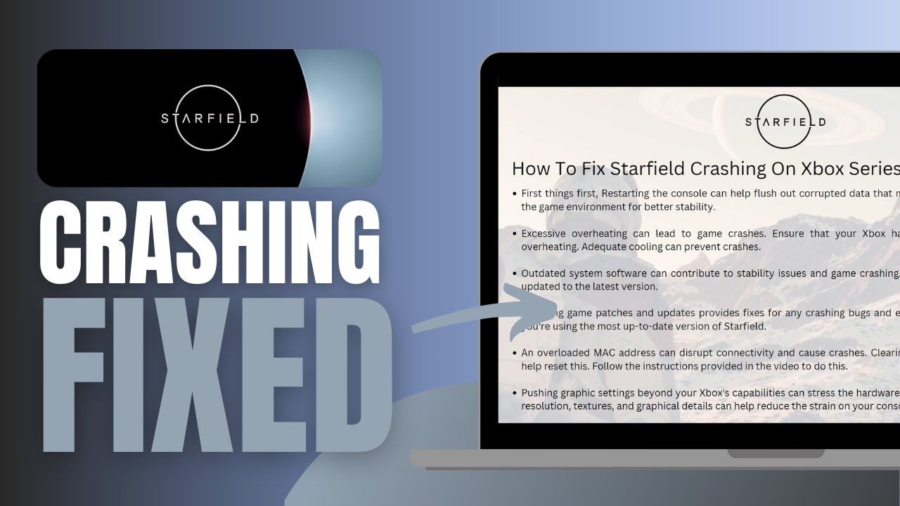 How To Fix Starfield Crashing On Xbox Series X|S - Solved! - YouTube