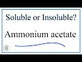 Solubility of Ammonium Compounds
