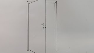 كيفية رسم الباب ثلاثي الابعاد سهل جدا