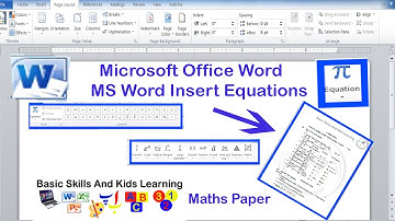 MS Word Tutorial for Beginners|Insert Tab How to insert Equations in ms word