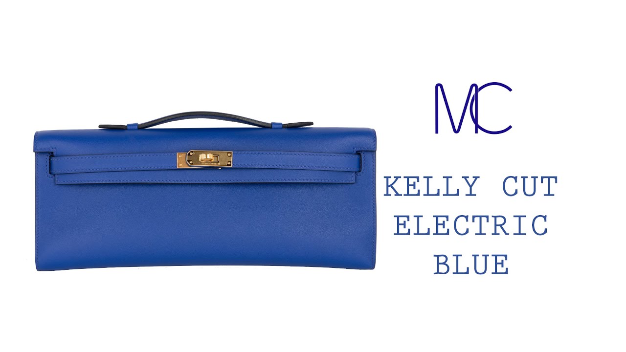 Hermes Blue Electric Kelly Cut Crocodile PHW