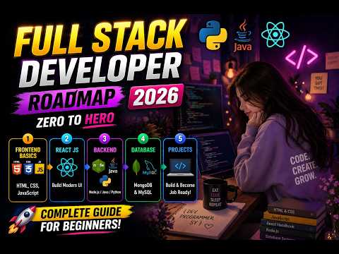 Full Stack Developer Roadmap 2026 | Complete Guide for Beginners Zero to Hero🔥