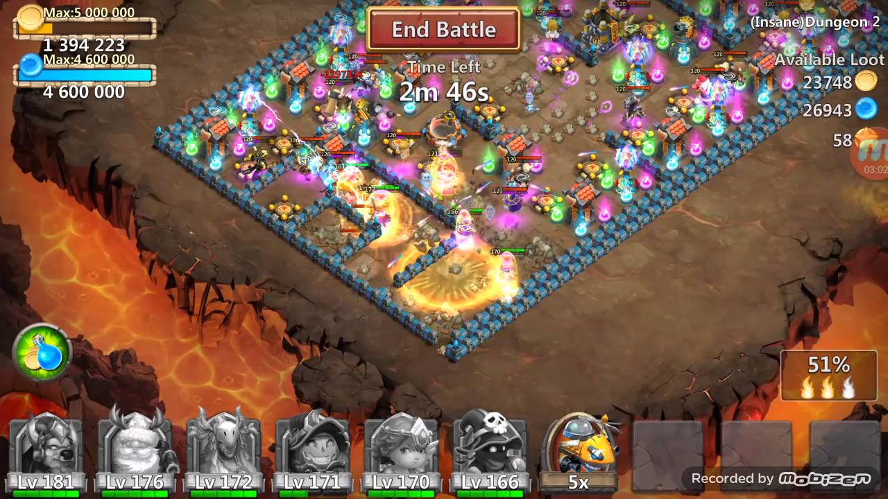Castle clash 3 flame insane dungeon 2-1