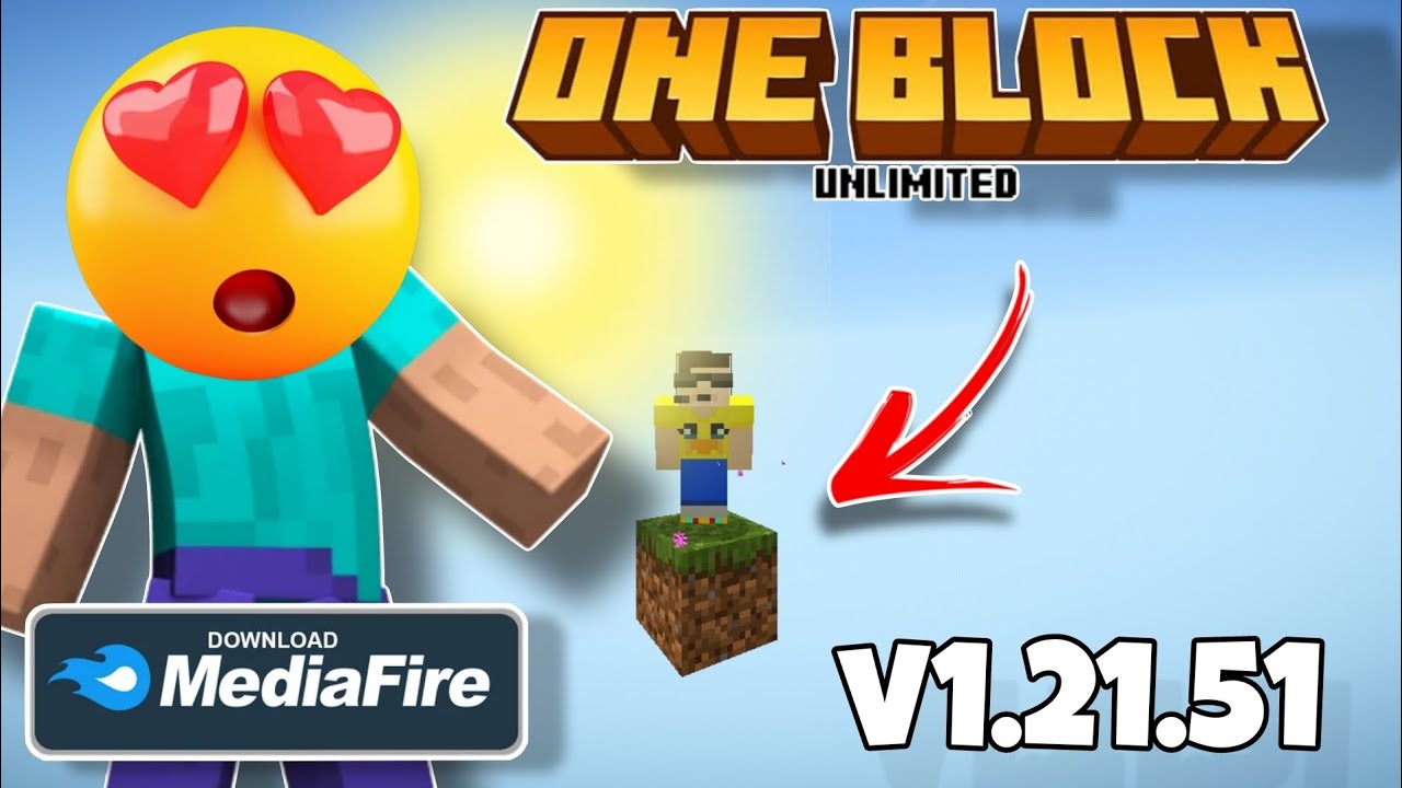 😍 Minecraft one block download 1.21 mediafıre || Minecraft pocket edition one block map 1.21+