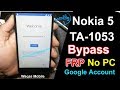 Nokia 5 TA-1053 Frp Bypass Without PC Unlock Google Account Lock by waqas mobile