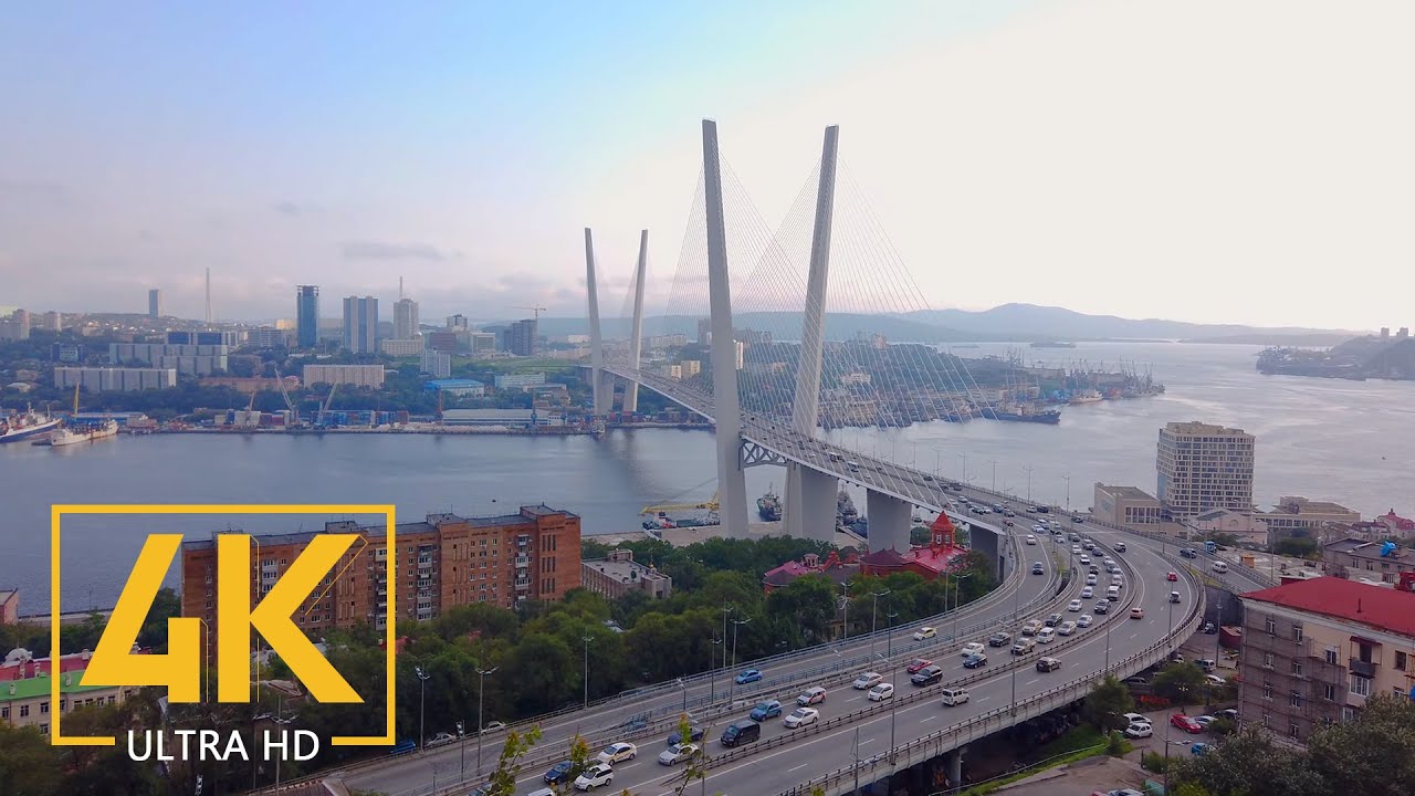 4K Walking Tour with City Sounds - Trip to Vladivostok  Russia
