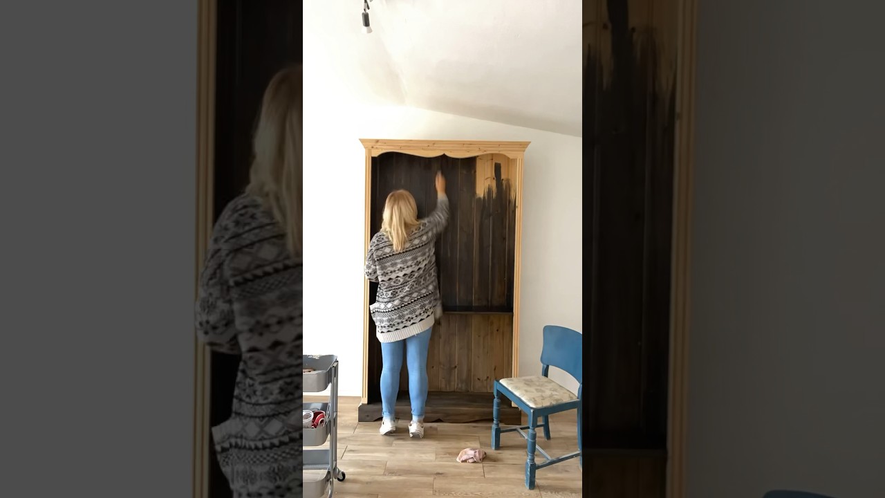 Rustic Grey Paint Wash Pine Bookcase #furnitureupcycle #bookcase #flipped #interiordecor #diy #paint