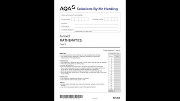 AQA - A-Level Mathematics - Paper 3 [Pure & Statistics] - June 2021 - Solutions By Mr Harding
