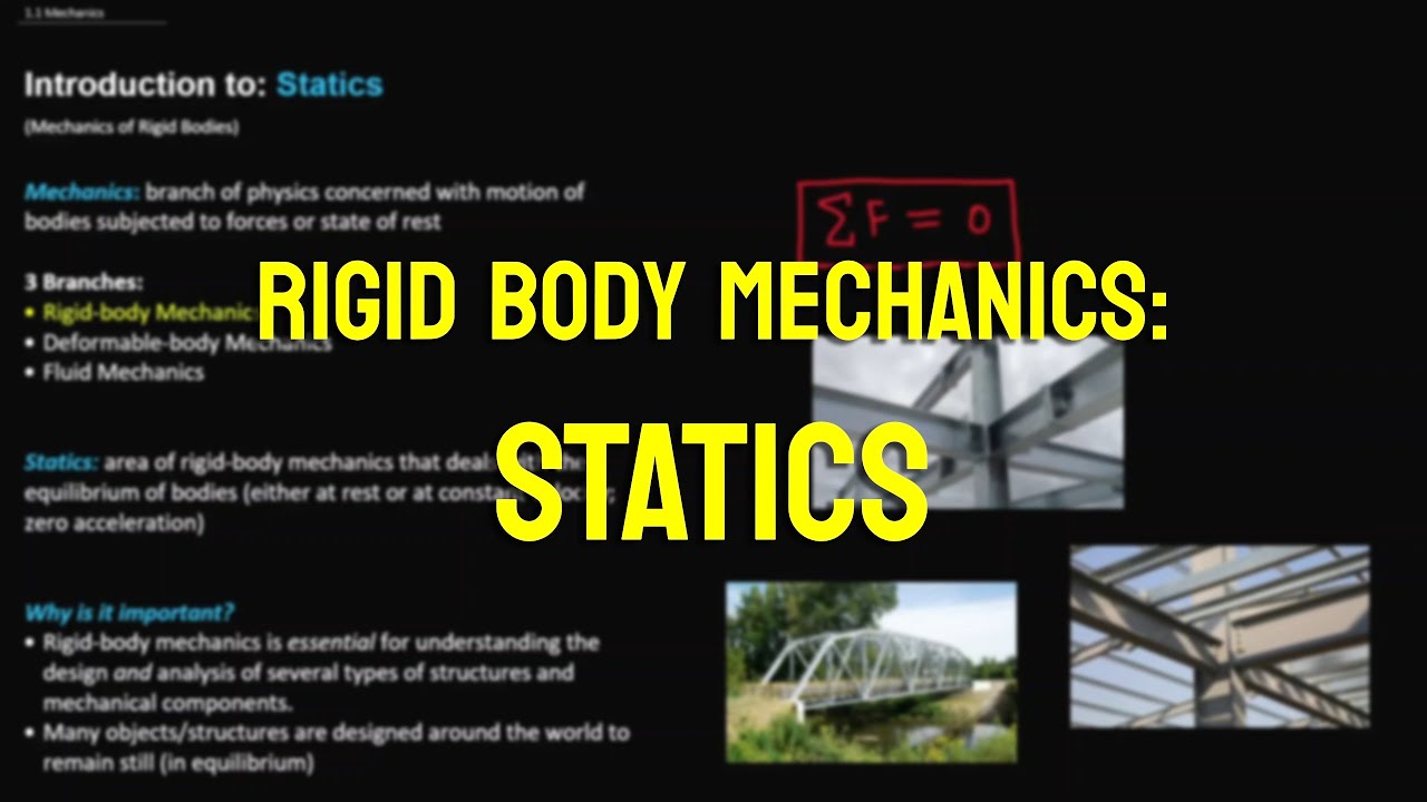 Rigid Body Mechanics STATICS Basic Introduction (Equilibrium