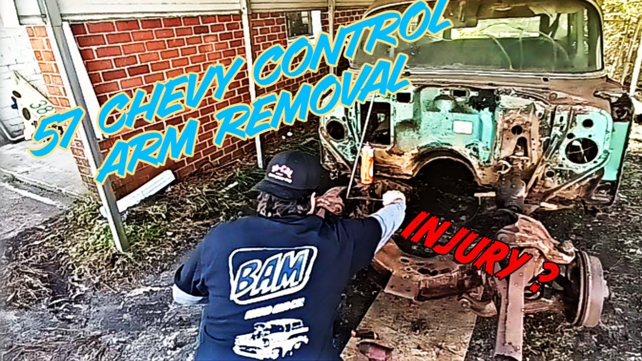 57 chevy control arm and coil spring removal