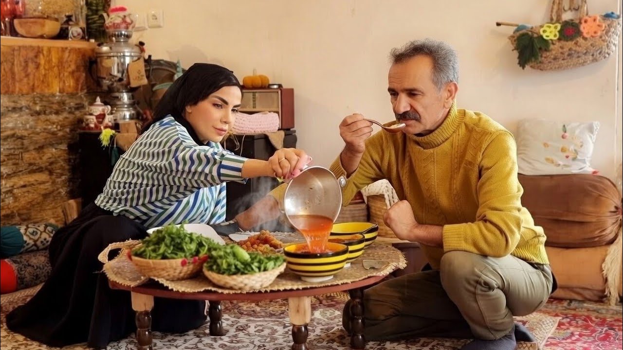 Village Cooking in Iran | Traditional Abgoosht in Cold Rural Air&Cold Village Morning in Iran