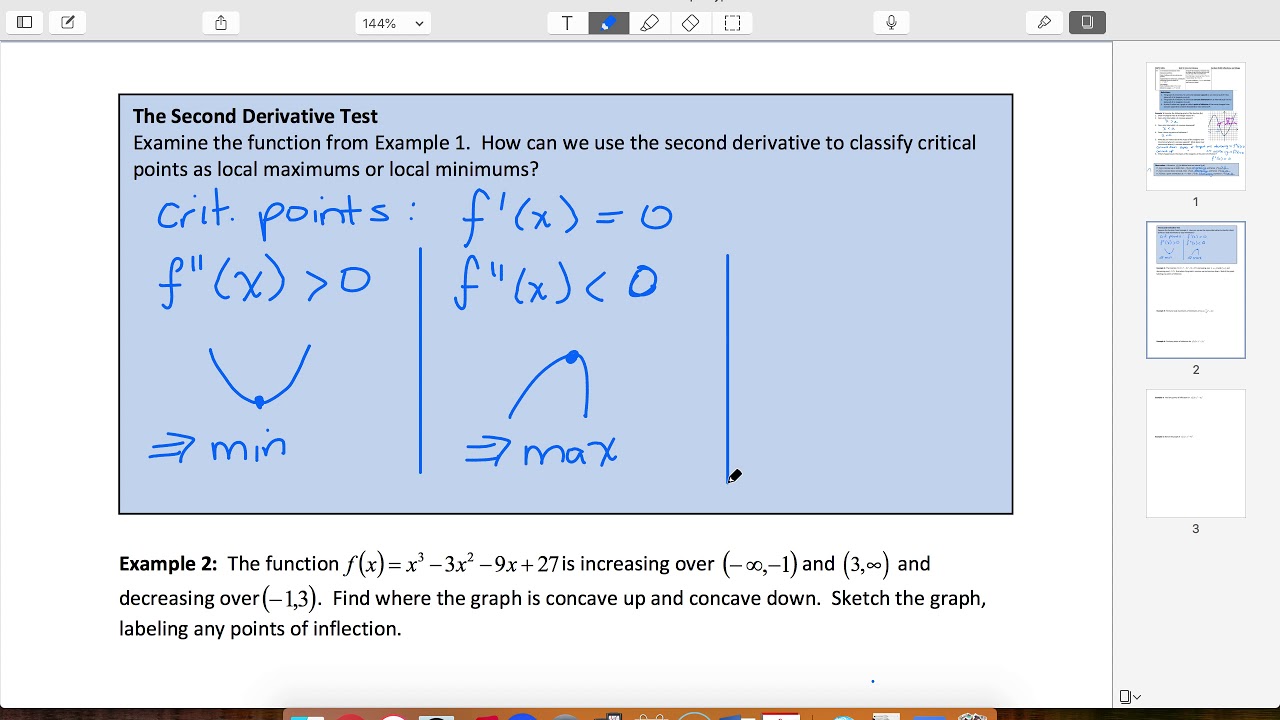 IBHL 6.3 Classifying Stationary Points w Second Derivative - YouTube