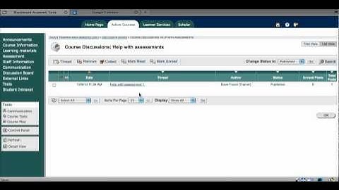 Screencast showing how to create a thread within a discussion forum within Blackboard