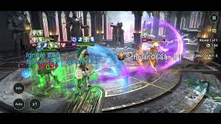 Raid Shadow Legends: Maneater Vs Solanar & Noldua defence Siege team