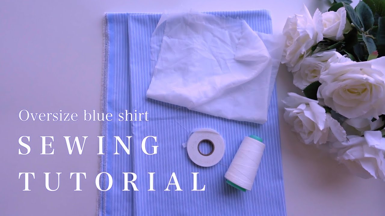 How to make oversize shirt / part 1.How to cut & interfacing / 셔츠 재단 & 심지 작업