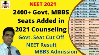 2400+ Govt. MBBS Seats Added in NEET 2021 Counseling, Cut Off Expected to Go Down Significantly!