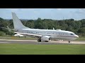 A6 rjv bbj royal jet 008 departing farnborough airport eglf runway 06