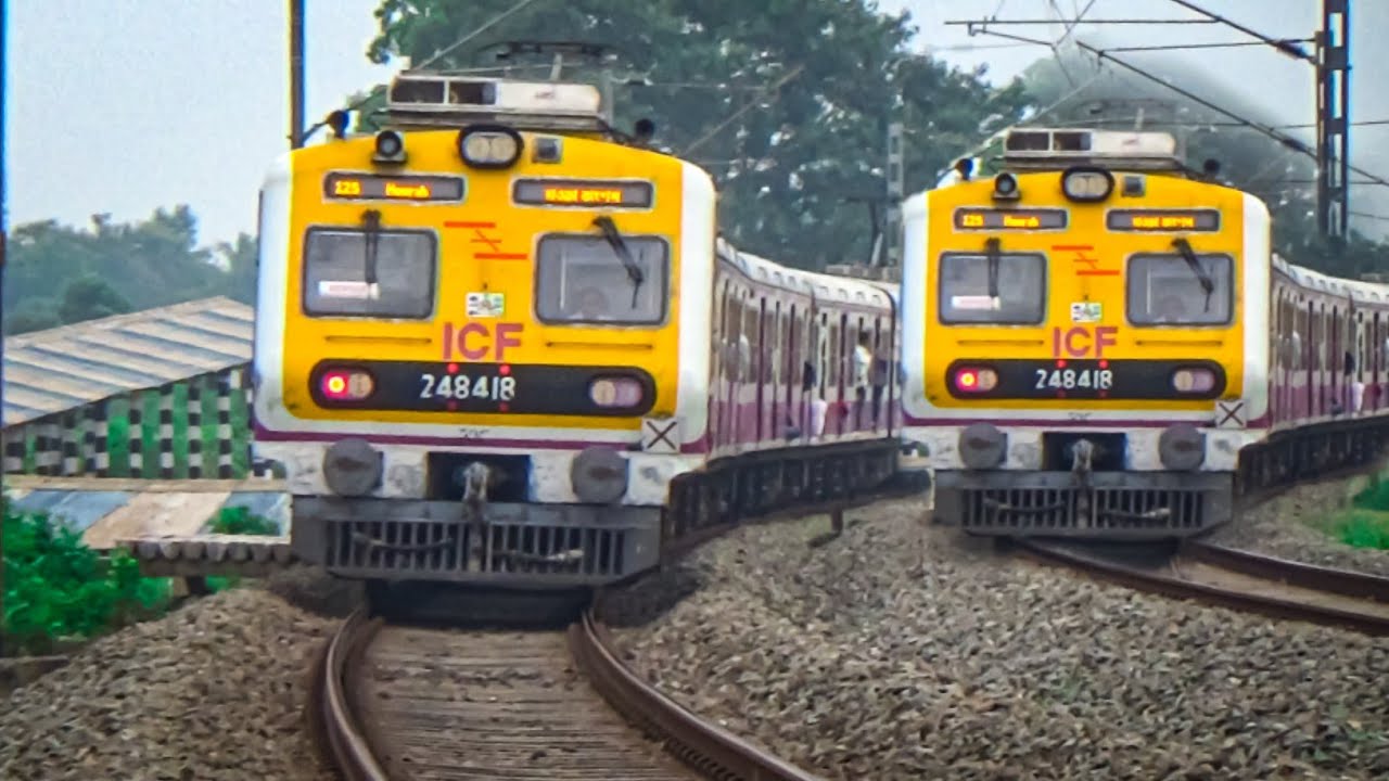 🚄 Terrifying 90° Curve! Indian Railways Local & Express Train Crossing