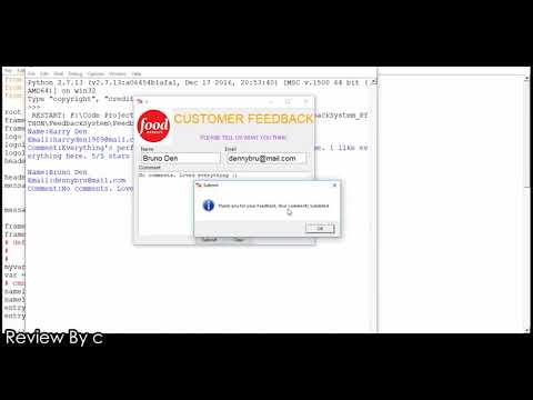 Simple Customer Feedback System In PYTHON With Source Code | Source Code & Projects