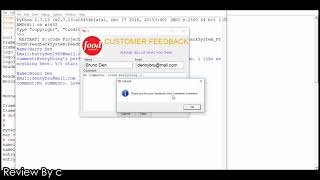 Simple Customer Feedback System In PYTHON With Source Code | Source Code & Projects