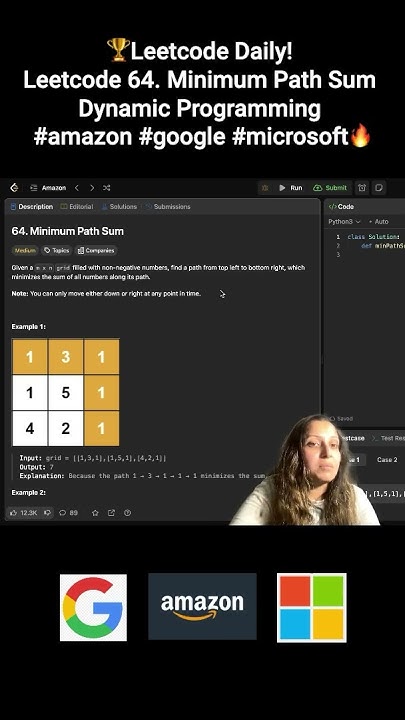 🏆Leetcode Daily! Leetcode64 Minimum Path Sum - DynamicProgramming # ...