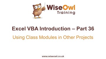 Excel VBA Introduction Part 36 - Using Class Modules in Other Projects