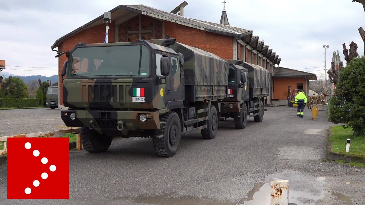 Coronavirus, nuovo trasferimento di feretri: l'esercito alla chiesa di Seriate