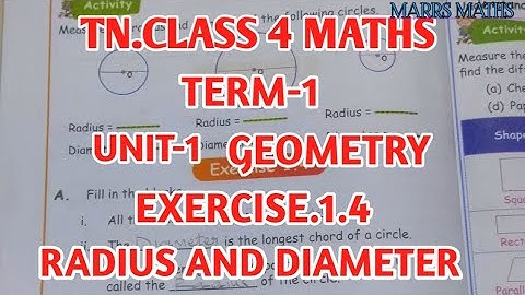 TN class 4 maths chapter 1 geometry/exercise.1.4/Radius and Diameter/marrs maths