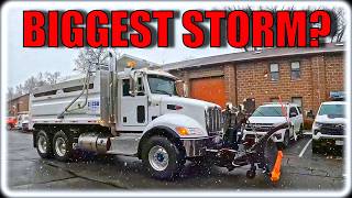 20” Snow Storm Begins | Salting the Route Before the Plowing Starts