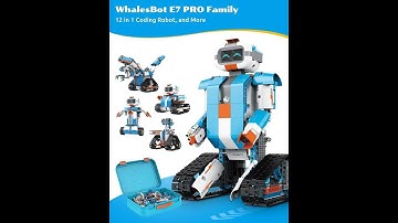 WhalesBot E7 Pro 12-in-1 STEM APP Coding Robot Kit, Scratch Programming for Kids