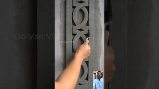 Amazing wall plaster with cement design 👍#wallplaster #viralshort #plasterwork