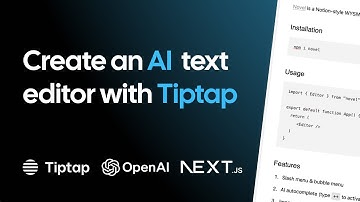 Create your own AI text editor with Tiptap and Novel.sh