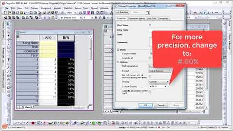 Custom Formats for Numeric Display in Origin