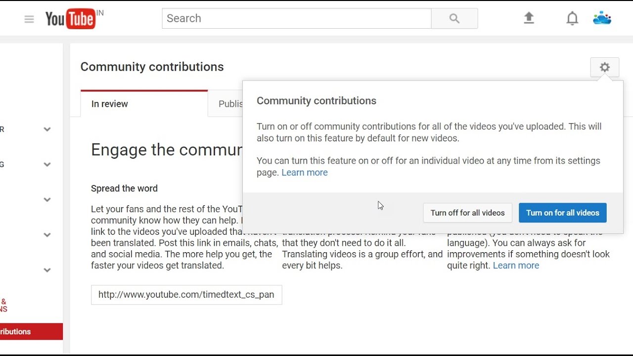How to Turn On or Off Community Contributions for All Videos, Specific ...