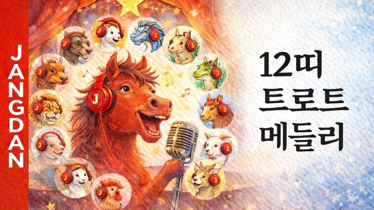 (중간광고X) [퓨전국악] [2026년 운세 타파] 🧧12띠 국악 트로트 메들리 (연속재생) 내 띠 노래 듣고 복 받아가세요!