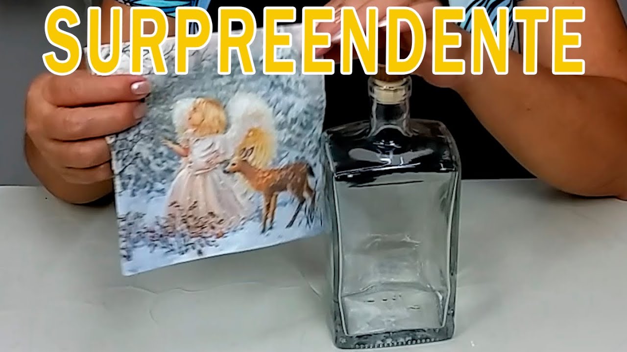 UAU!! - Faça você mesmo Decoupage Invertida na garrafa