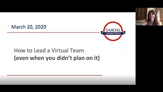How to Lead a Virtual Team | Churchill Leadership Group Featuring Coach Cary