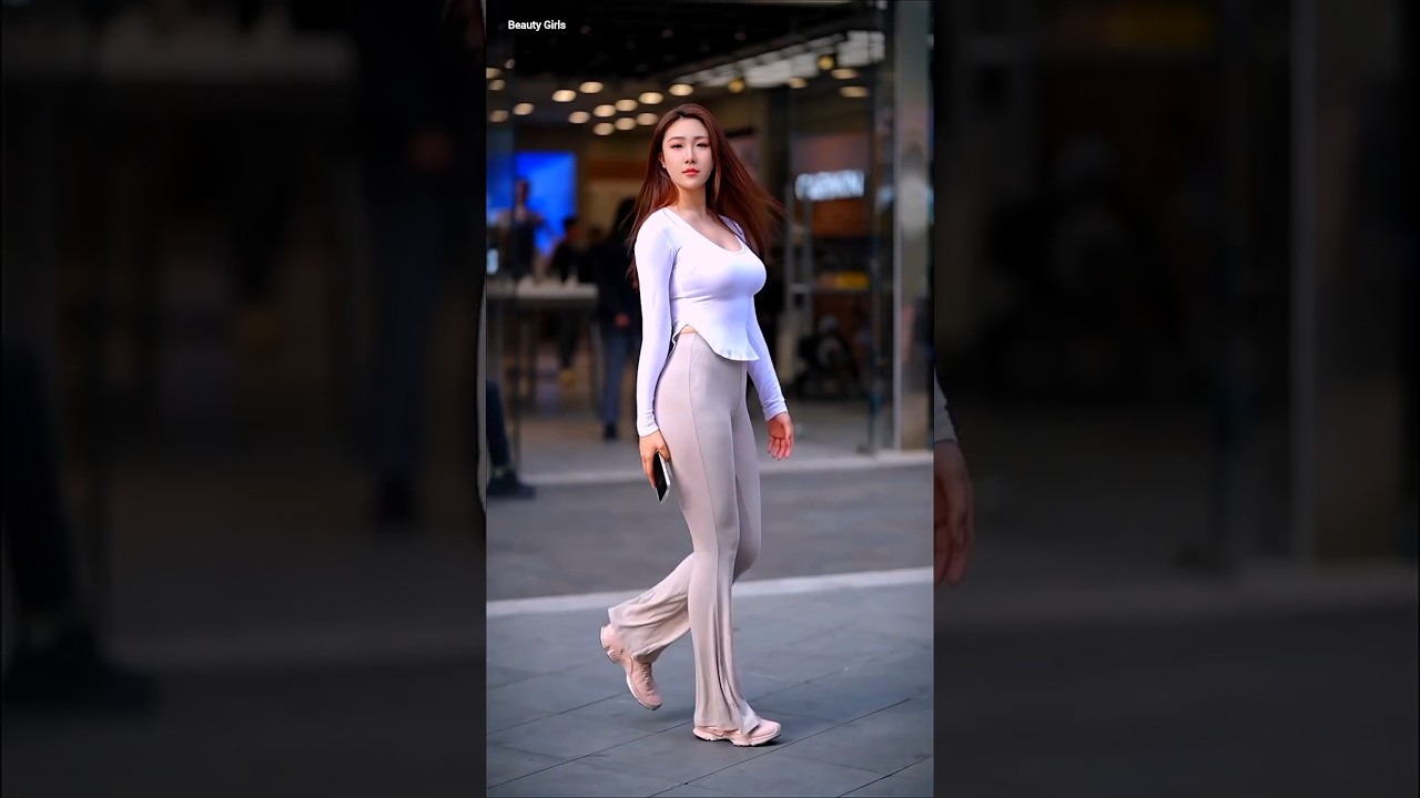 😍Beautiful chinese girl street fashion outfits style 