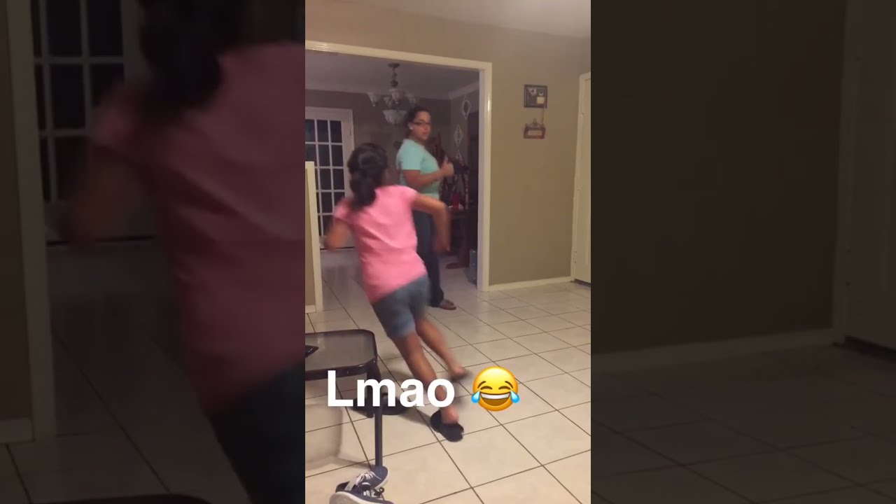 Mom Jokingly Throws A Flip Flop At Her Daughter
