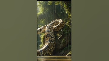 "giant python #ai #snake #wildlife #art #animals #shorts