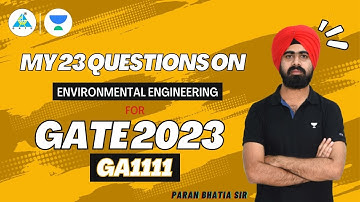 #03  My 23 Questions on Environmental Engineering | GATE 2023 | Paran Bhatia sir #unacademy