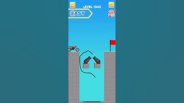 Draw bridge puzzle game level 1343 #gaming #drawing #Shorts