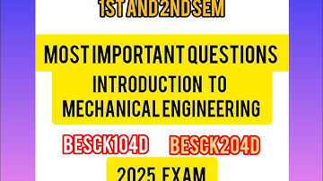 Introduction to mechanical engineering VTU important questions 1st year 1st semester 2nd sem 