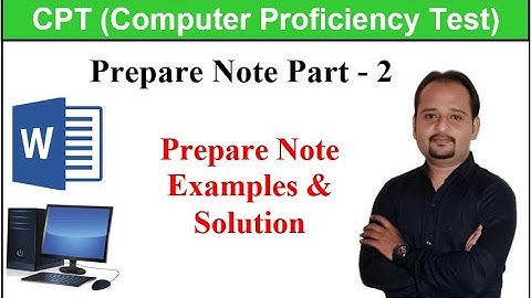 PREPARE NOTE PART 2 | પ્રિપેર નોટ પાર્ટ ૨ | GSSSB CPT Computer Proficiency Test