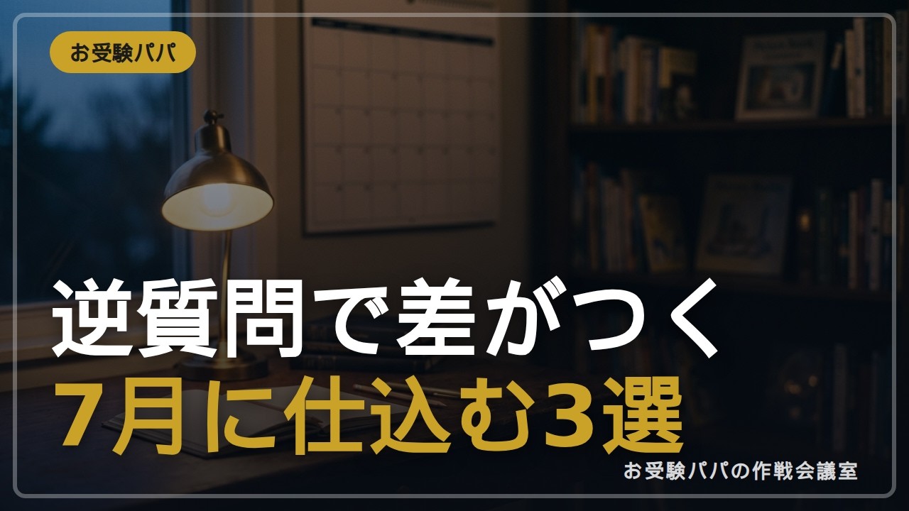 面接対策 小学校受験(質問集) 【7/15 19時まで期間限定】 逆質問で差がつく｜小学校受験 面接7月仕込みの3選 - YouTube