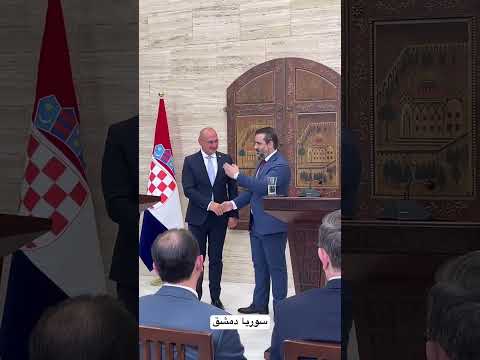 السيد الوزير أسعد الشيباني وزير الخارجية السوري مع نظيره الكرواتي جوردان غرليتش رادمان سوريا
