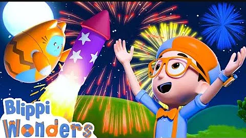 Blippi Learns About Colourful Fireworks! | Blippi Wonders - Animated Series | Cartoons For Kids